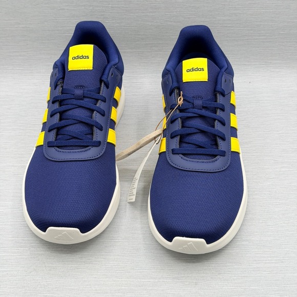 Adidas Men\'s 10.5 Sneakers Blue Yellow Retro Lite Racer 4 Cloudfoam JR8544 main image 4